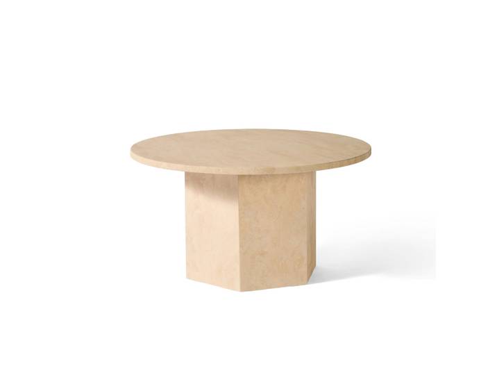 Naxos Couchtisch, Travertin-Marmor Ø80