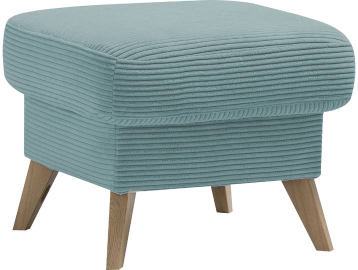 Hocker EXXPO - SOFA FASHION Samso, kompakte und bequeme Sitzgelegenheit in aktuellem Cord Bezug , blau (sky), B:57cm H:47cm T:57cm, Hocker, Hocker