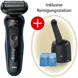 BRAUN 52-B7000cc Herrenrasierer Schwarz/Blau (Skin Flex Technologie, Reinigungsstation: Ja)