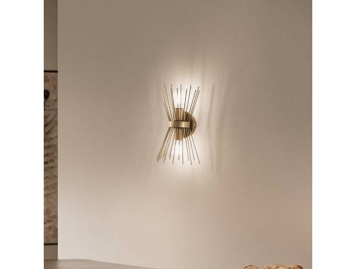 Wandleuchte Kirpi 3092 Opviq, dimmbar, messing / gold, für Wohn- / Esszimmer, Metall, Modern