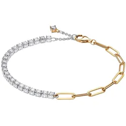 Pandora 564821C01 Damen-Armband Zweifarbig Glieder & Tennisband, 16 cm