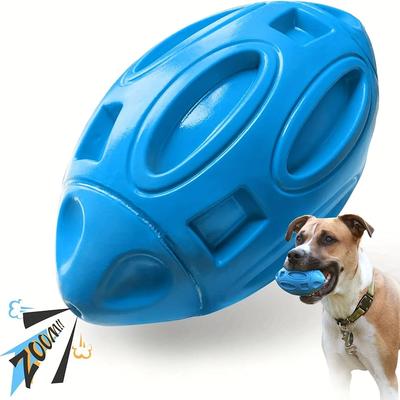 Uplifted Goods Ultra Durable Squeezing Rubber Dog Ball blue