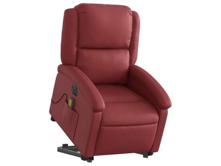 vidaXL Massagesessel mit Aufstehhilfe Elektrisch Weinrot Kunstleder