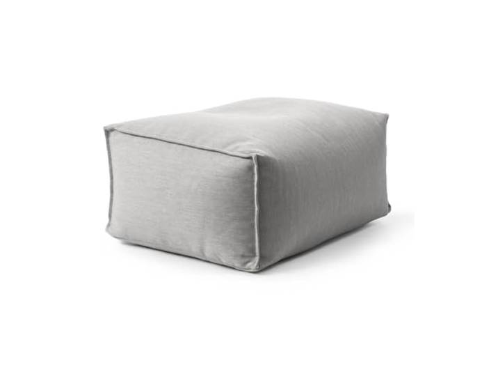mokebo® Outdoor Pouf o. Hocker für Balkon & Garten 'Der Ruhestifter' Sitzhocker eckig, Bodenkissen, Sitzwürfel, Sitzpouf, Fußhocker & Beistelltisch mit EPS-Perlen Füllung in Lichtgrau