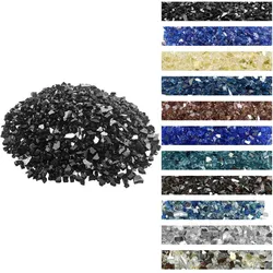 VEVOR Feuerglas, 9 kg hochtemperaturbeständige Glassteine, 12,7 mm reflektierende Feuerstellen-Glasperlen, Feuerstelle Glasfelsen, Kaminglas, Feuerkristall, Feuerperlen, für Kamin, Schwarz