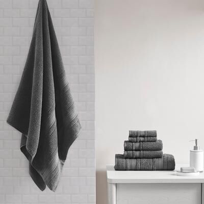 Madison Park Essential Madison Park Adrien 100% Cotton Quick Dry Anti-Microbial Super Soft 6-Piece Bathroom Towel Set