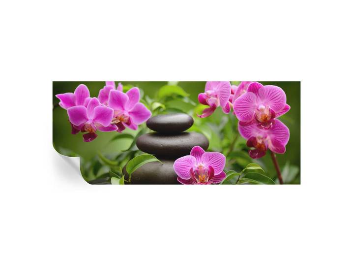 Wallfluent Fototapete 250x104 cm - Orchideensteine, Grün, 250x104 cm, Tapeten & Wandverkleidungen, Fototapeten
