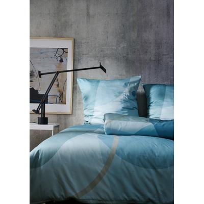 Bettwäsche APELT "Graphics", blau (türkis, bla), B/L: 135cm x 200cm, 1 Stk., 1 Stk., Satin (Bio-Baumwolle), B/L: 80cm x 80cm, 2, Satin (Bio-Baumwolle), Bezug: 100% Baumwolle, Bettwäsche, Bettwäsche, Bettwäsche-Set mit Reißverschluss, Baumwoll-Satin,...