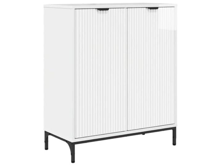 HKTMGDNG Sideboard Kommode mit 2 Türen Hochglanz Weiß 69,5x33x82 cm Vielseitige Aufbewahrung für Esszimmer, Flur oder Büro mit stabilen Metallfüßen und praktischen Innenfächern.