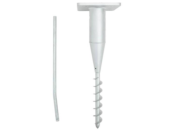 vidaXL Bodenhülse Für Sonnenschirm Mit Stange 16/16/52 Cm Stahl, Silberfarben, Metall, 16x16 cm, Sonnenschutz, Sonnenschirmständer