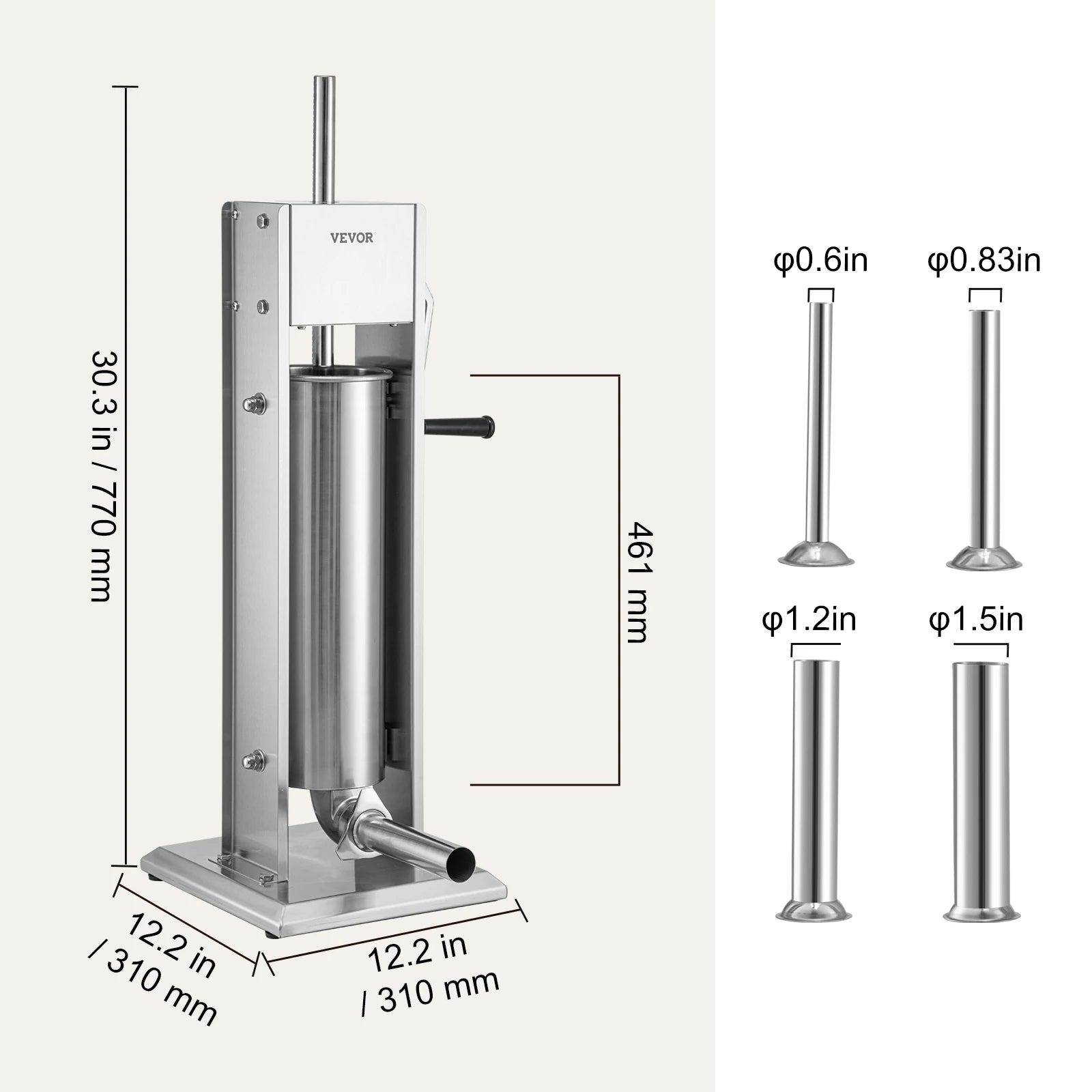 Wurstfüller - Wursthersteller - Wurstmaschine - Professioneller, 7-Liter-Edelstahl-Wurstfüller