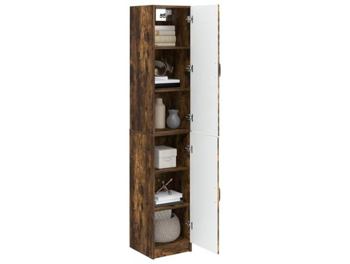 KTHLBRH 2-teiliges Schrank-Set aus technischem Holz 4 Einlegeböden, 2 Türen, Schrank und Wandschrank, 20 kg pro Regal, für Wohnzimmer und Arbeitszimmer