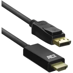 ACT AC7550 Videokabel-Adapter 1,8 m DisplayPort HDMI Typ A (Standard) Schwarz (1.80 m), Videokabel, Schwarz