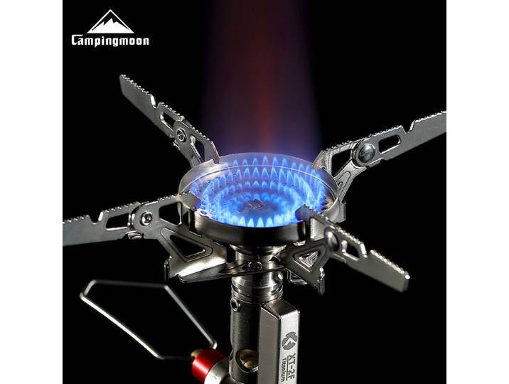 Réchaud à gaz portable CAMPINGMOON XT-2F Xuanfeng en titane, mini brûleur de camping, sortie de tension stable, four de cuisson extérieur