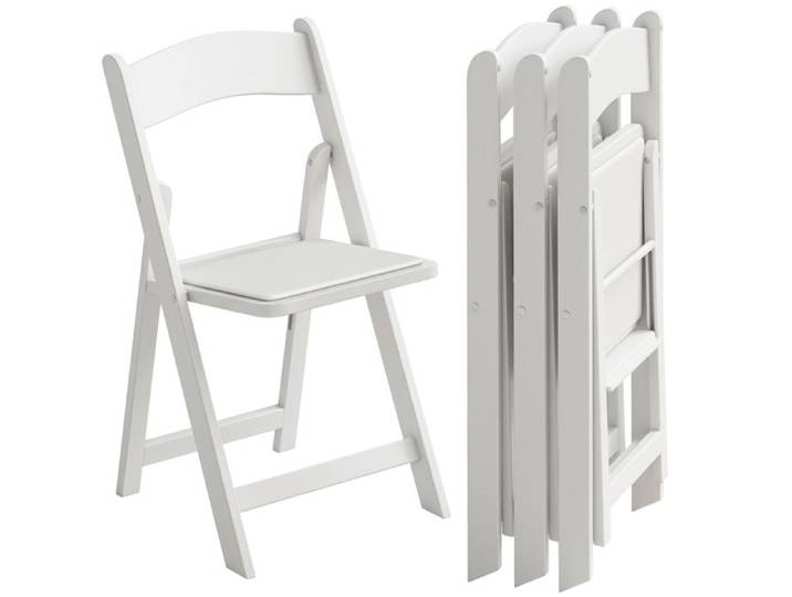 Lot de 4 chaises pliantes - HOMCOM - portables - pour intérieur et extérieur - résine et PU - 45x44x78cm - blanc