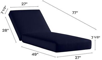 Replacement Chaise - 27x49 - Box Edge, Canvas Navy Sunbrella - Ballard Designs