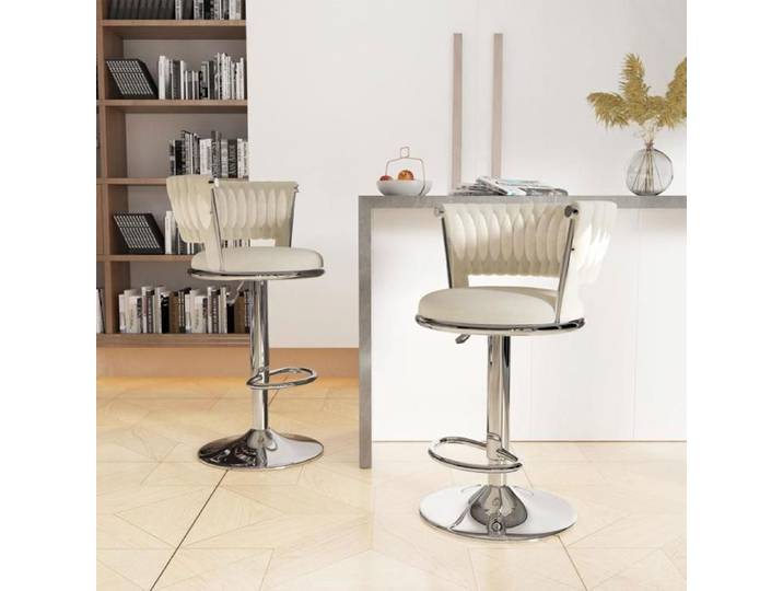 MIPAN Chaise de Bar en Velours - Lot de 2 - Chaise Bar Pied Argent Tabouret Bar - Tabouret de Bar avec Coussin Épais