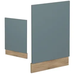 Vicco Küchenmöbel R-Line, Geschirrspülerblende, Grau, Blau