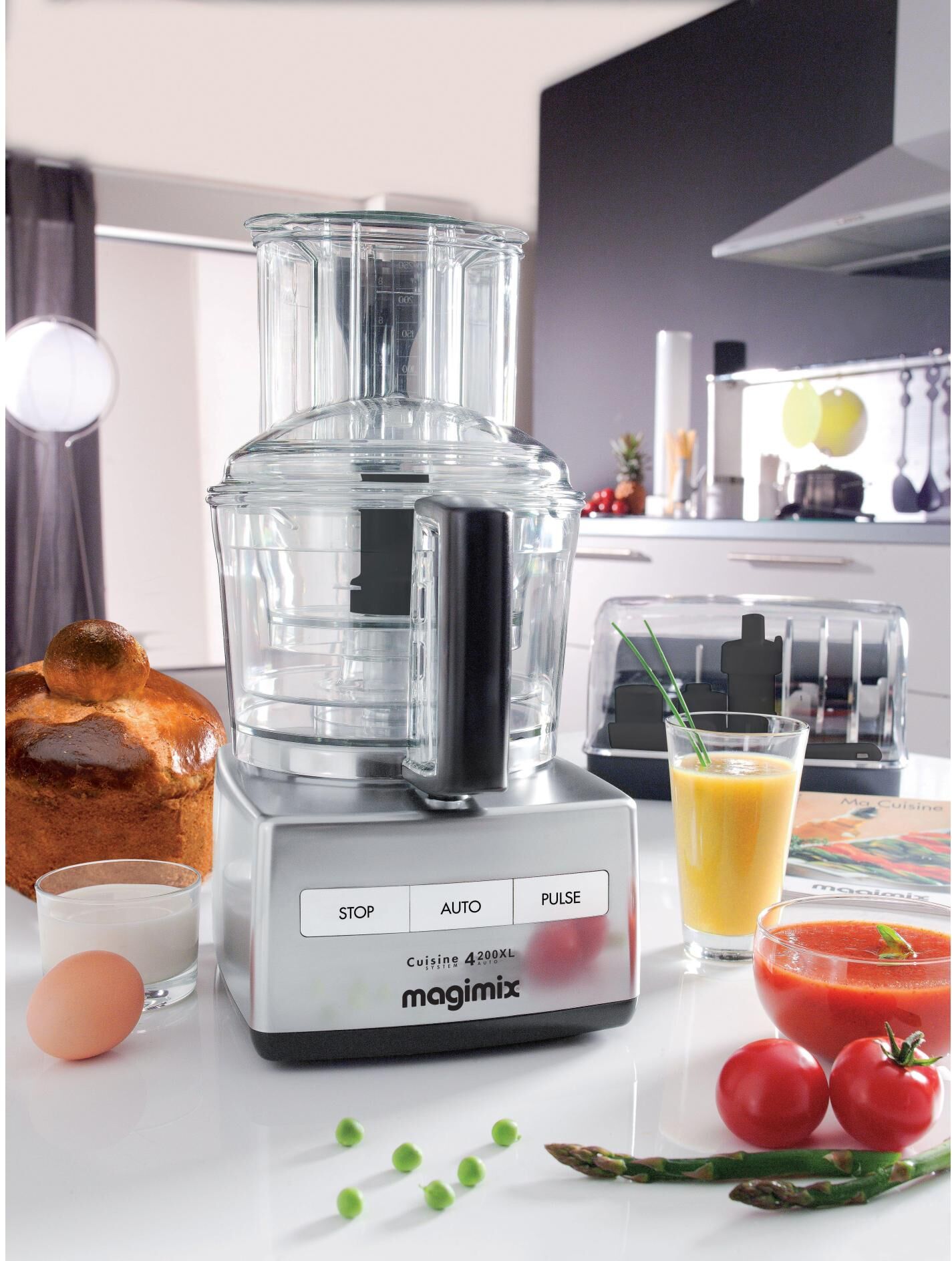 Küchenmaschine "Magimix CS 4200XL, Silber", silber (silberfarben), Küchenmaschinen, Küchenmaschine silberfarben Einheitsgröße