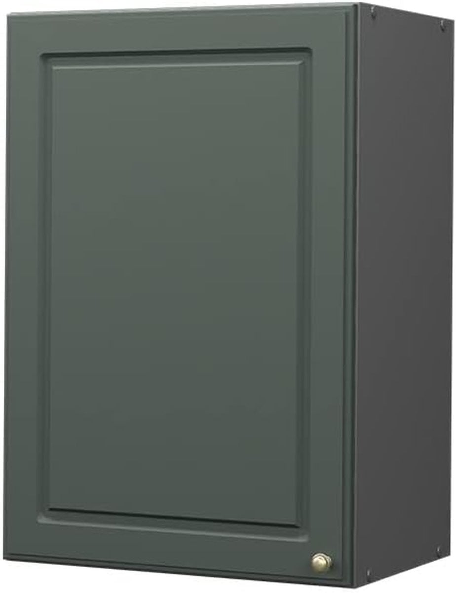 Hangende keukenkast in groen-goud met soft-close scharnieren, Breedte: 50 cm