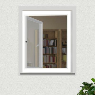 Insektenschutz-Fensterrahmen WINDHAGER "Mosquito Stop", weiß (rahmen: weiß gewebe: anthrazit), B:120cm H:150cm, Insektenschutzgitter, BxH: 120x150 cm
