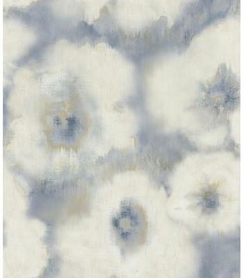 Candice Olson Blended Floral Blue Wallpaper