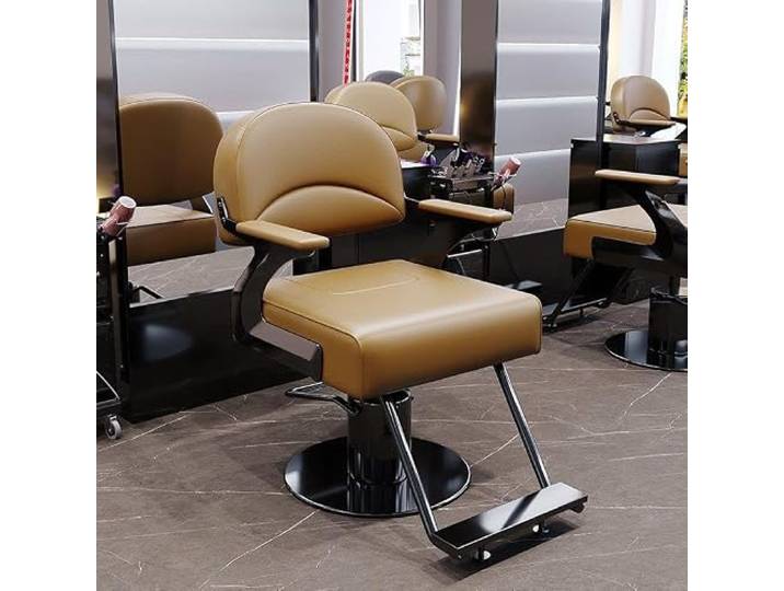 Hydraulischer Salonstuhl / Multifunktionaler Stuhl für Styling Haarwäsche Um 360° drehbar, 18 cm dickes Sitzpolster, höhenverstellbar (88–97 cm), Tattoo- und Behandlungsstuhl mit Tellerfuß(B)