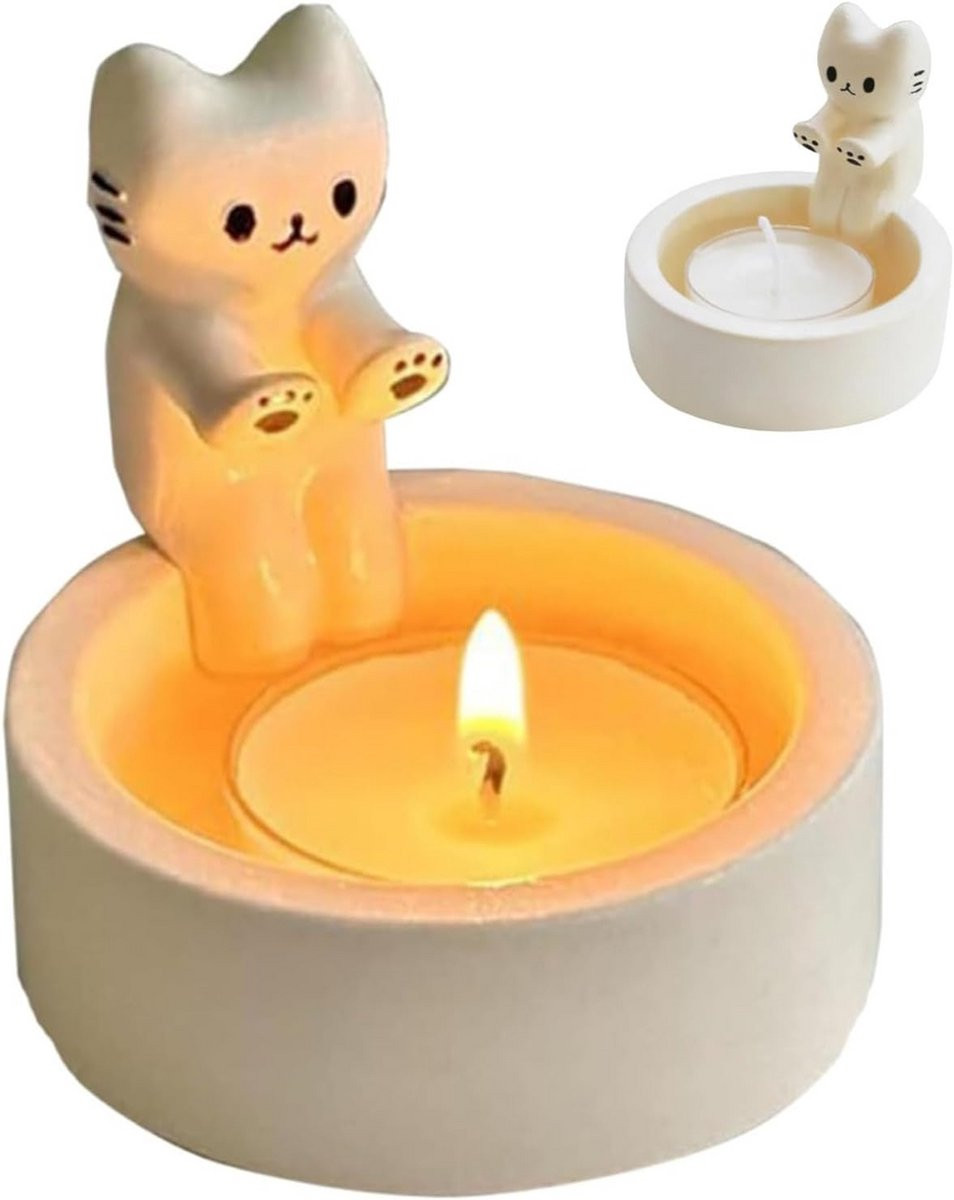 Katten kandelaar - Cartoon kaarsenhouder voor tealights en decoratie