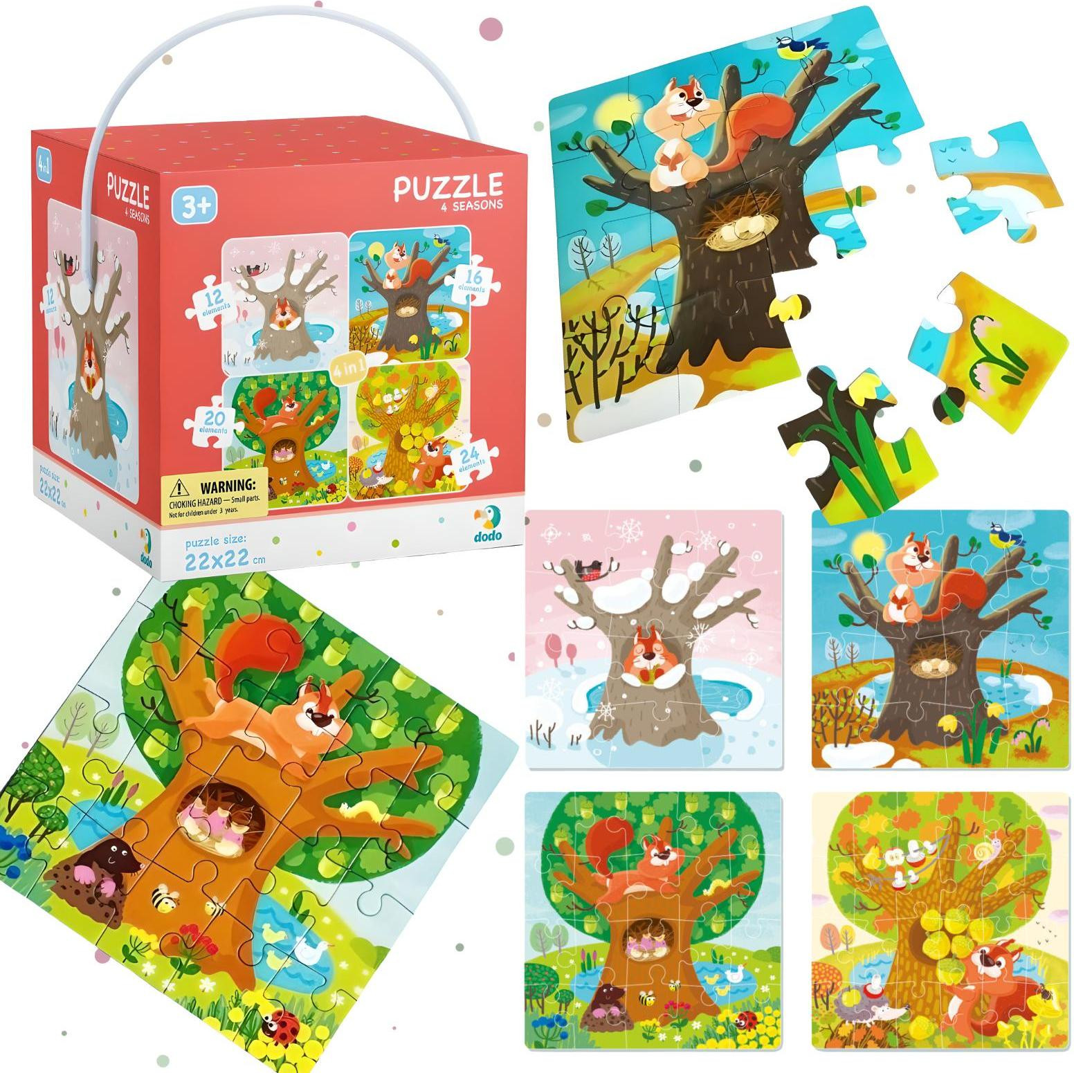 DoDo Puzzel 4-in-1 De Vier Seizoenen
