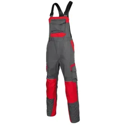 INNOVATIQ Latzhose 3230 5370, anthrazit/mittelrot, Größe 60 - mittelrot