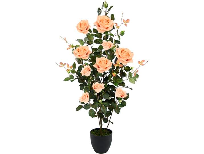 Kunstbaum I.GE.A. Rosenbusch im Topf , orange, B:45cm H:115cm L:45cm, Obermaterial: 95% Polyester, 5% Kunststoff, Kunstpflanzen, Kunstbaum, Kunstrosen Kunstpflanzen Rosenstrauch Deko Hochzeit