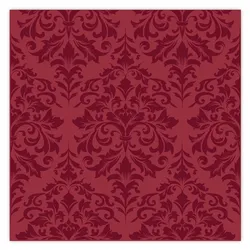 Ava 30 Papierservietten 33x33cm Tischservietten 2lagige zum Falten Papierservietten für Hochzeit Geburtstag Weihnachten mit Barock Muster elegant Bordeaux