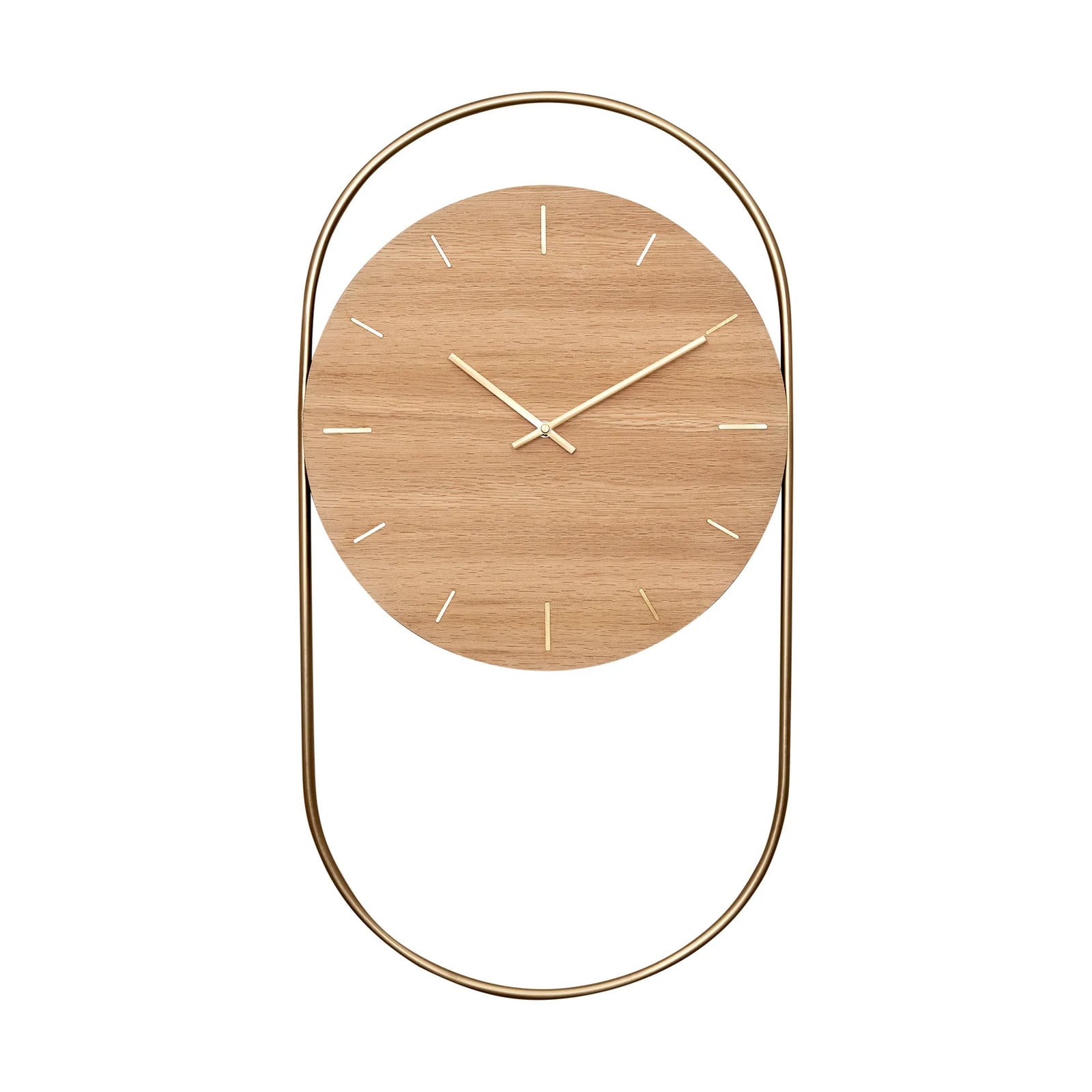 Andersen Furniture A-Wall wandklok Oak-brass B: 41 cm, H: 76 cm