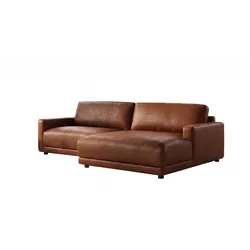 ECKSOFA MARLIN Braun Lederfaserstoff