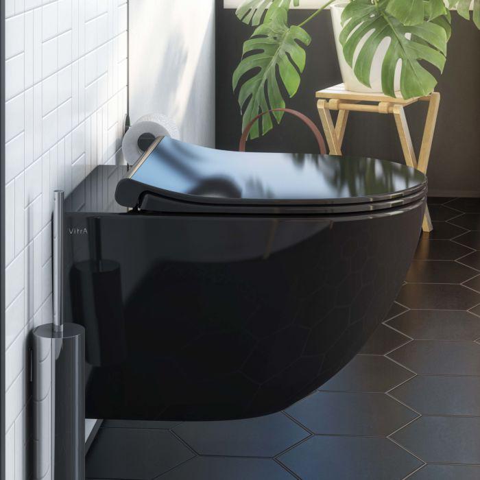 Vitra Sento WC-Sitz 120-070R409 36,5x45cm, mit Absenkautomatik, mit Schnellverschluss, schwarz hochglanz