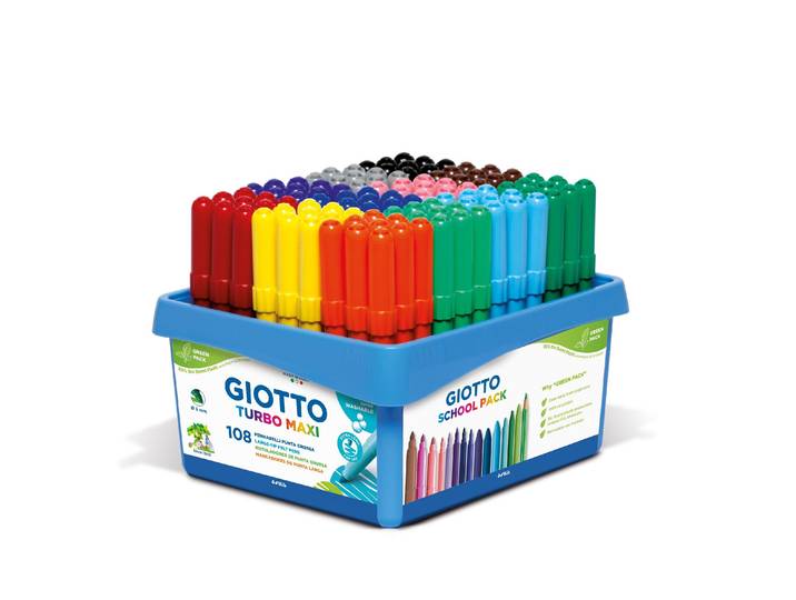 Faserstift GIOTTO Turbo Color Maxi , bunt, Kunststoff, Stifte, Faserstift, Abwischbar