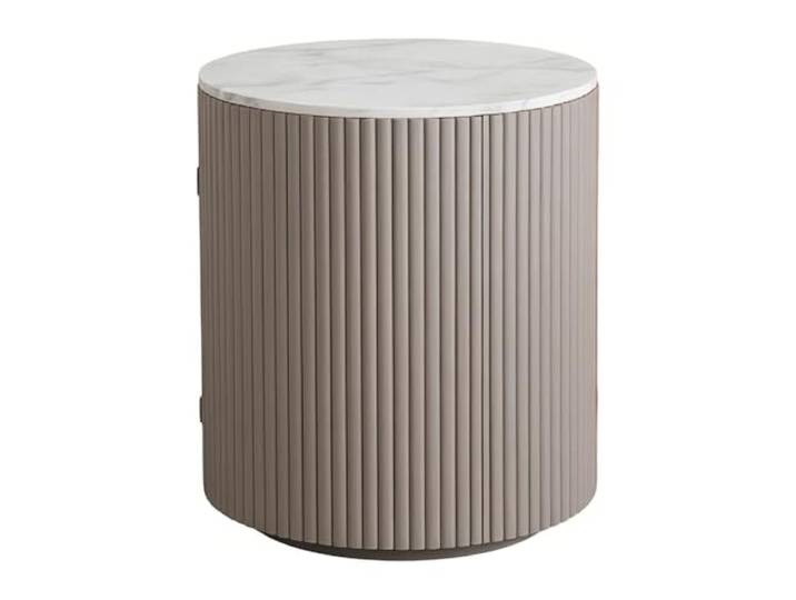Zimmer Nachttisch, zylindrischer Korpus, Steinoberseite, 2 Schichten Schlafzimmer(Bruin)