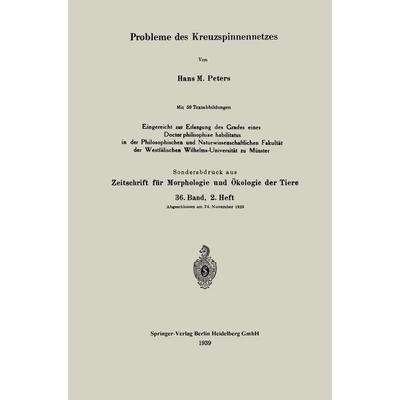 Probleme des Kreuzspinnennetzes, Taschenbuch von Hans M. Peters, Springer Berlin, 978-3-662-26838-4