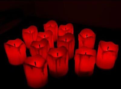 Inspired Living Battery Operated LED Tea Lights Flickering Flameless Candles For Home Wedding Party Decor red