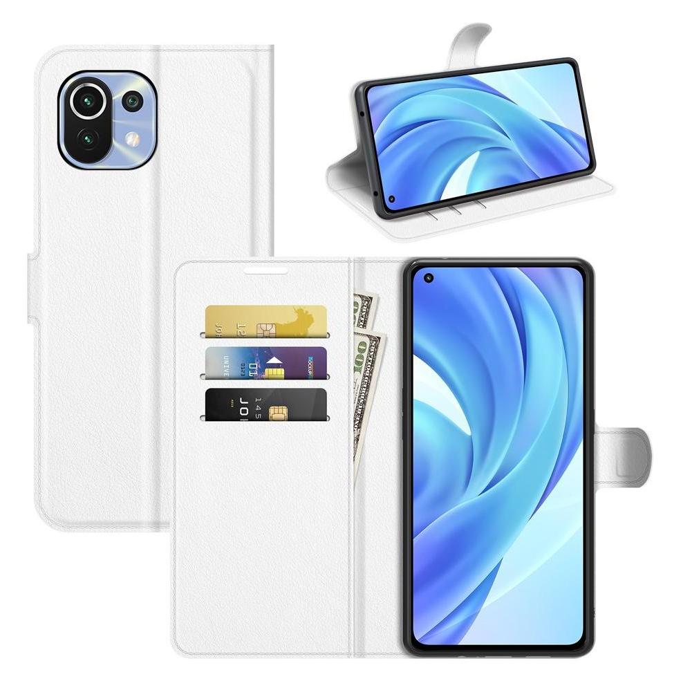 Cover-Discount Xiaomi Mi 11 Lite - Leder Etui Hülle weiss (Xiaomi Mi 11 Lite) (101910822B)