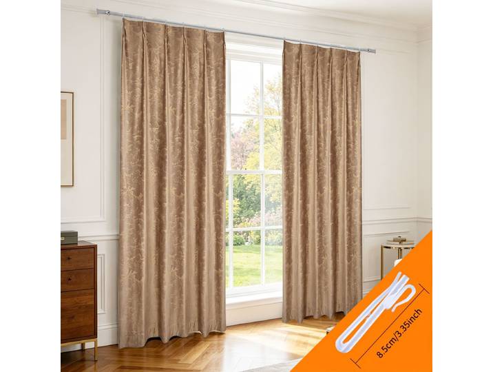 Rideaux en velours de luxe avec impression dorée, épais et doux, isolants thermiquement, à plis froncés pour la décoration intérieure