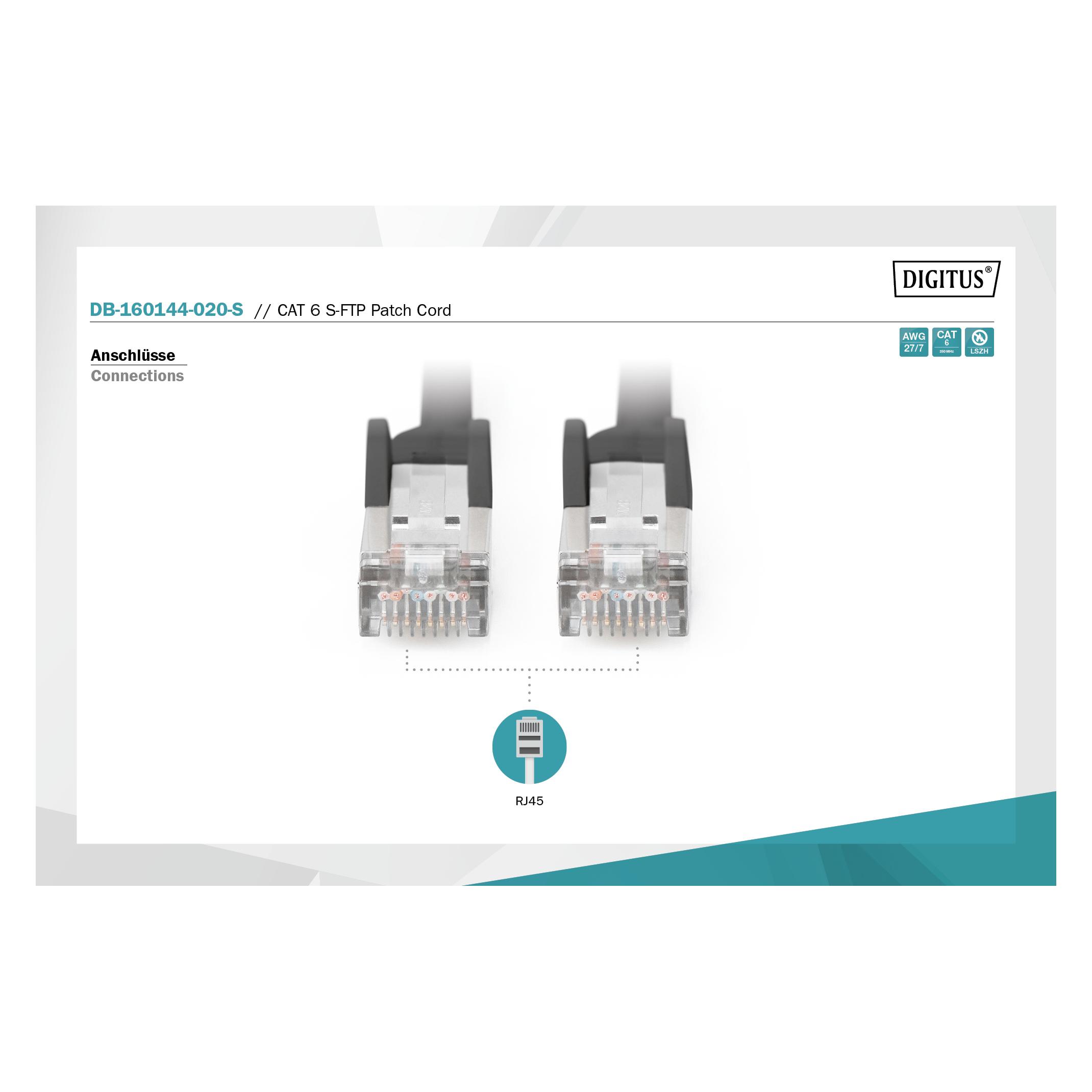 Digitus CAT 6 S-FTP Patchkabel (S/FTP, CAT6, 2 m) (DB-160144-020-S)