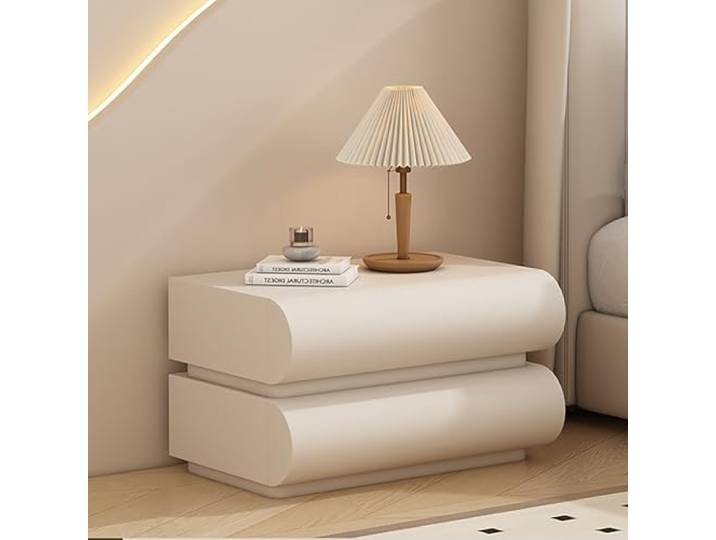 Beistelltisch Mit Großer Kapazität Für Wohnheim, Nachttisch Mit Schublade, Sofatisch, Möbelaufbewahrung, Couchtisch Aus Massivholz Für Wohnzimmer, Schlafzimmer(Beige)