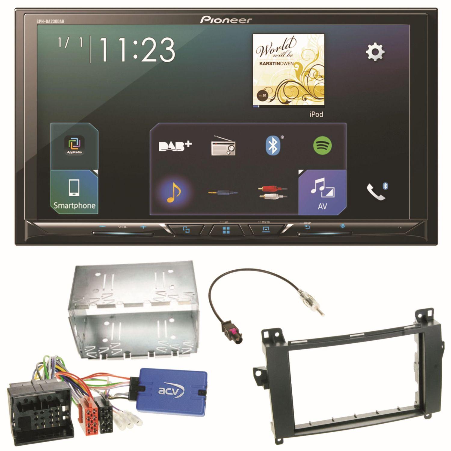 Pioneer SPH-DA230DAB Autoradio Einbauset für Mercedes A W169 B Klasse W245