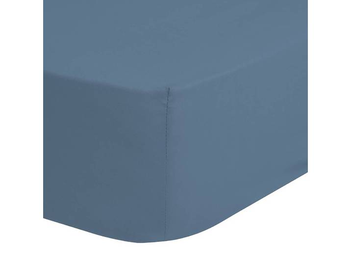 Satin-Spannbettlaken Kelly 90 x 220 cm Blau/Eisblau