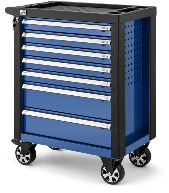 Carrello per attrezzi HBM 7 cassetti, 76,5 cm, blu