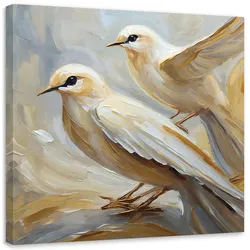 LEINWANDBILD Vögel wie gemalt 40x40cm
