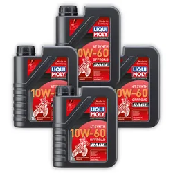 4x Motoröl LIQUI MOLY 3053 Motorbike 4T Synth 10W-60 Offroad Race 1 Liter