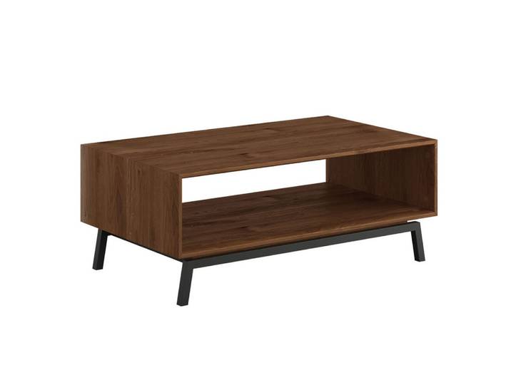 Feldmann-Wohnen Couchtisch Modern Loft (mit Ablagefläche, 1-St., Massivholz, geölte Oberfläche), 121x60x41cm Eiche Tabak
