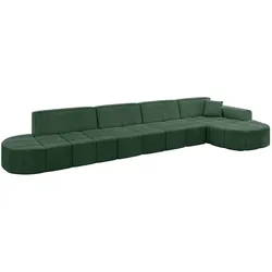 ECKSOFA Ottomane Rechts LIVO-L3 - 422x173x79,5 cm Grün